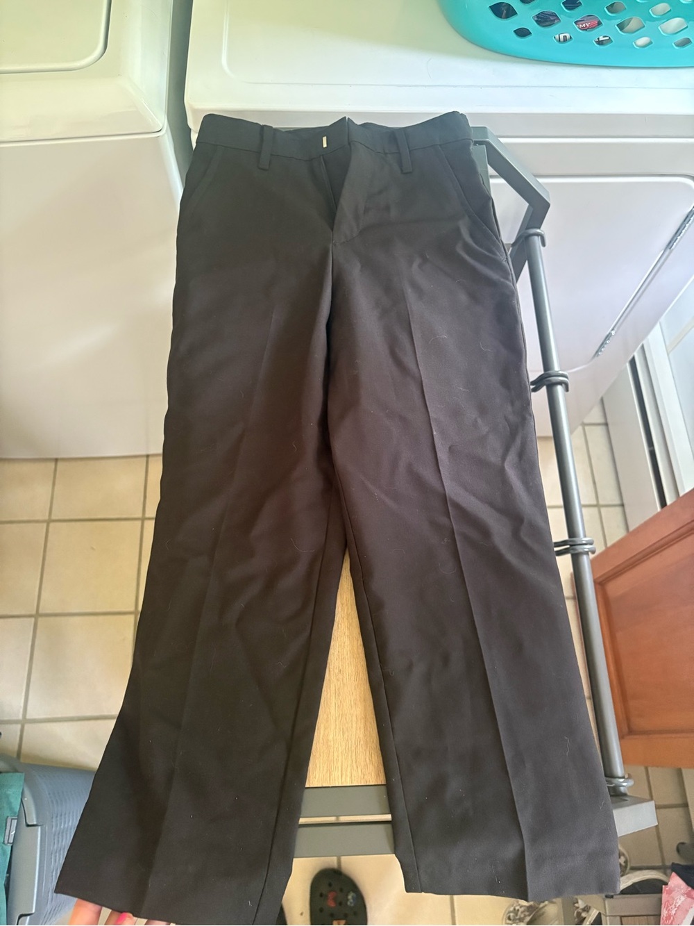 Kids Chaps Black Straight-Leg Dress Pants Size 7 Slim